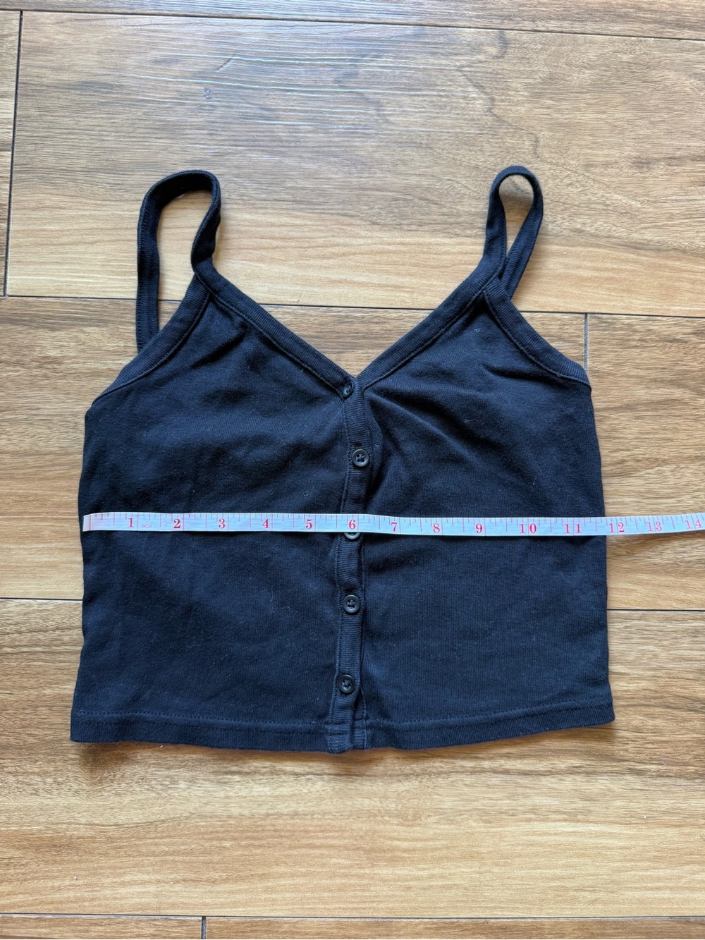 Brandy Melville Zelly Button Tank Black One Size Cropped Cami Y2K